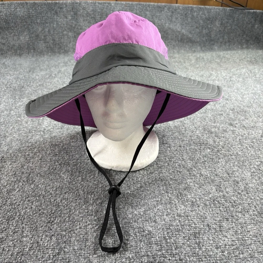 SunShade Hat Women's Purple Gray Wide Brim Sun Outdoor Hiking Boho Gorpcore